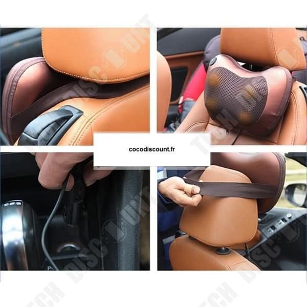 TD® Uppvärmd massagekudde / Shiatsu huvudmassageapparat Wellnessmassager / massagekudde med 4 huvuden SQ-B202