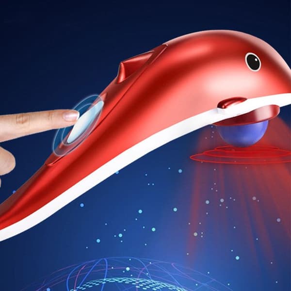 blå delfin massageapparat anti stress kroppssmärta förbättring blodcirkulationen ämnesomsättning arm tillbaka ben kvinna man