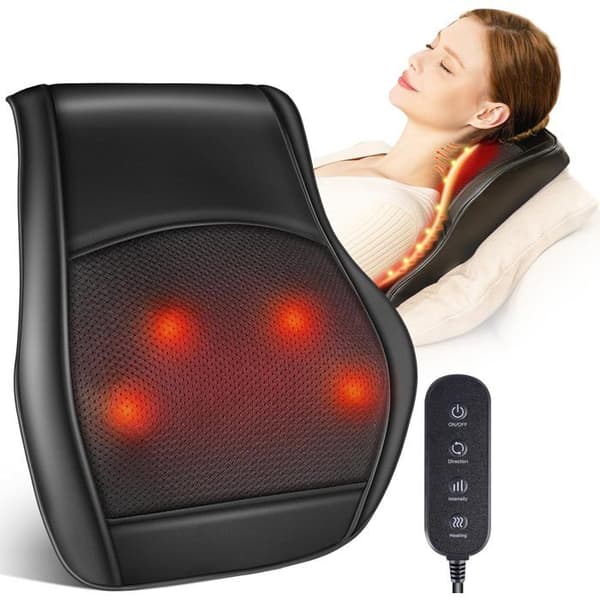 Massagekudde Massagekudde Shiatsu massageapparat med infraröd uppvärmningsfunktion för nacke och rygg avslappning i ländryggen