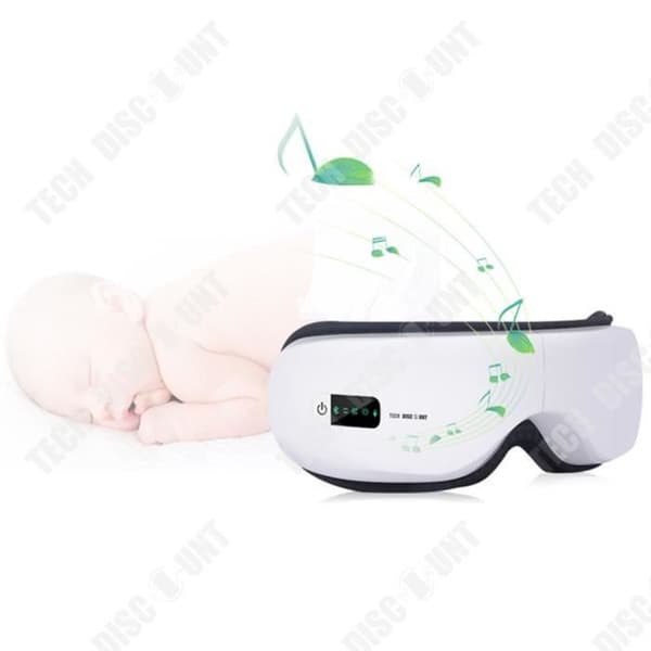 TD® White Bluetooth elektrisk ögonmassageapparat slappnar av i ögonen medan du sover Lufttryck Värme Vibration Lindrar trötthet