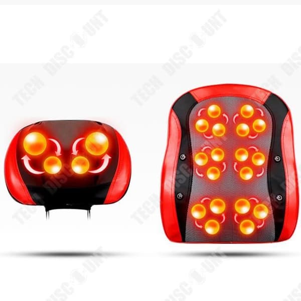 Shiatsu Massagefåtölj - Elektrisk - Infraröd - Vibrerande - Bärbar Fjärrkontroll