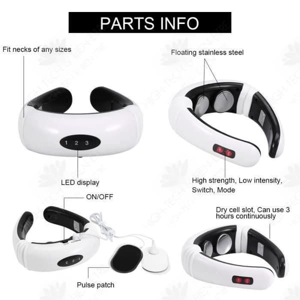 HTBE® Multifunktions intelligent cervikal ryggradsmassager elektromagnetisk puls nacke midja axel knådande hals nackskydd