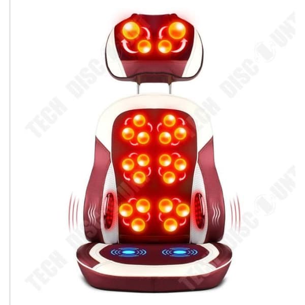 TD® Professionell elektrisk Shiatsu Avslappningsmassagestol Kropp Nacke Midja Axla Rygg Vibrerande Infraröd Hemkudde