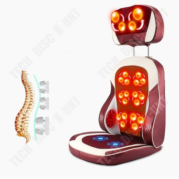 TD® Professionell elektrisk Shiatsu Avslappningsmassagestol Kropp Nacke Midja Axla Rygg Vibrerande Infraröd Hemkudde