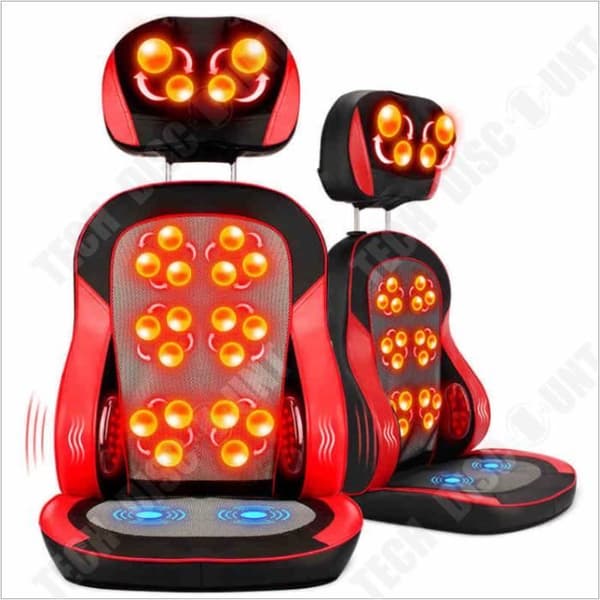 TD® Professionell elektrisk Shiatsu Avslappningsmassagestol Kropp Nacke Midja Axla Rygg Vibrerande Infraröd Hemkudde