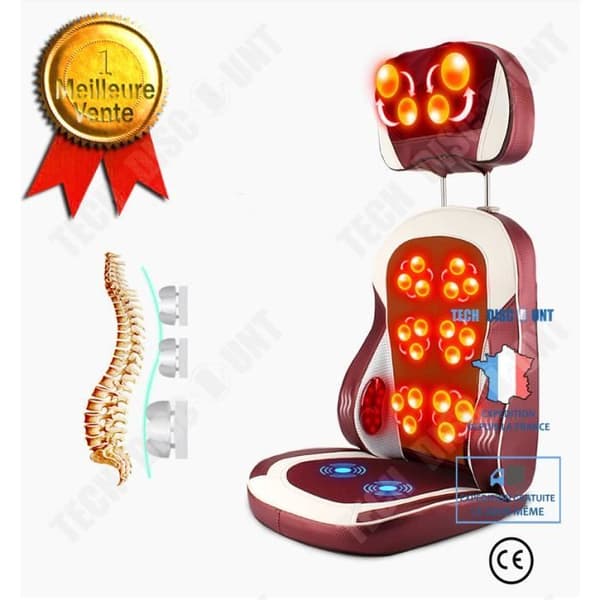 TD® Professionell elektrisk Shiatsu Avslappningsmassagestol Kropp Nacke Midja Axla Rygg Vibrerande Infraröd Hemkudde