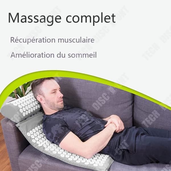 TD® Massagekudde Yoga Massage Akupunktur Muskelavslappning Inomhussport 3-delat set Svart 68cm*42cm