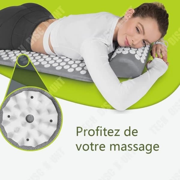 TD® Massagekudde Yoga Massage Akupunktur Muskelavslappning Inomhussport 3-delat set Svart 68cm*42cm