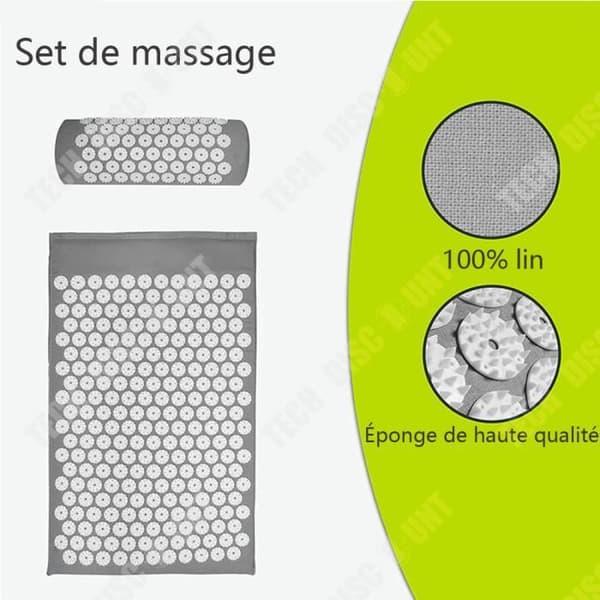TD® Massagekudde Yoga Massage Akupunktur Muskelavslappning Inomhussport 3-delat set Svart 68cm*42cm