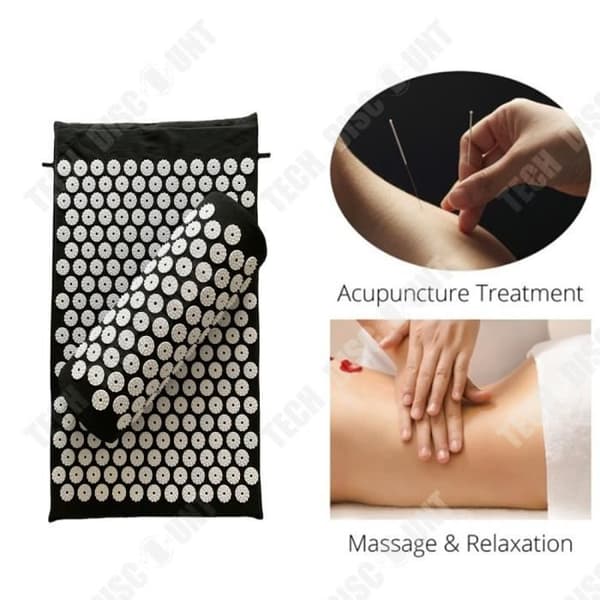 TD® Massagekudde Yoga Massage Akupunktur Muskelavslappning Inomhussport 3-delat set Svart 68cm*42cm