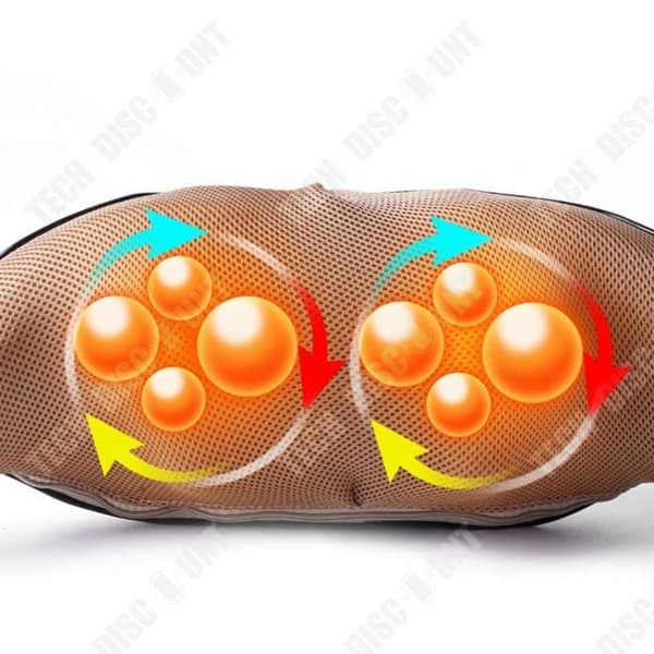 TD® Tidsinställd knådande massagesjal Uppladdningsbar multifunktions bilhemmassage Varmkompress cervikal massageapparat