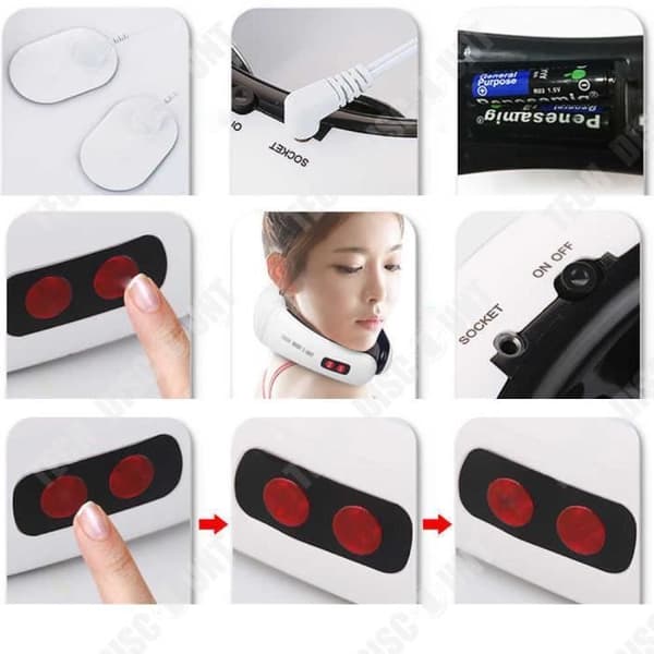 TD® Multifunktionell cervikal massageanordning Nacke Instrument Avslappning Knådning Wellness Kropp Bärbar Elektrisk Kraftfull