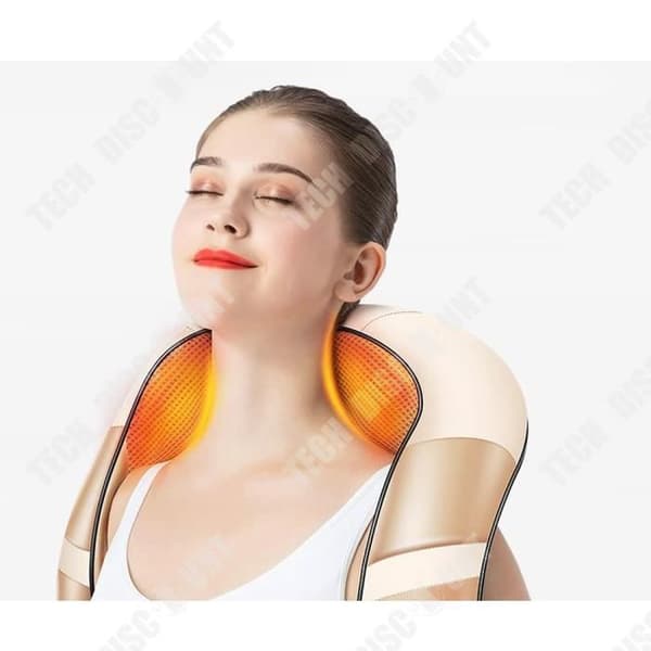 TD® Cervical Uppvärmd Shiatsu Sladdlös Handfri elektrisk Vibrerande Kvinna Nacke Axlar Professionell massageapparat