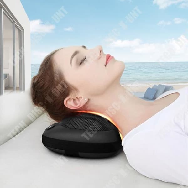 TD® axel- och nackmassageapparat 4 justerbara hastigheter för hem och bil Rött ljus Varmkompress elektrisk massageapparat