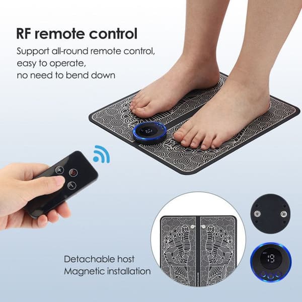 TD® Smart Foot Massager EMS Akupunkt Puls Fot Massage Pad Pedikyr Maskin Fotkudde Port