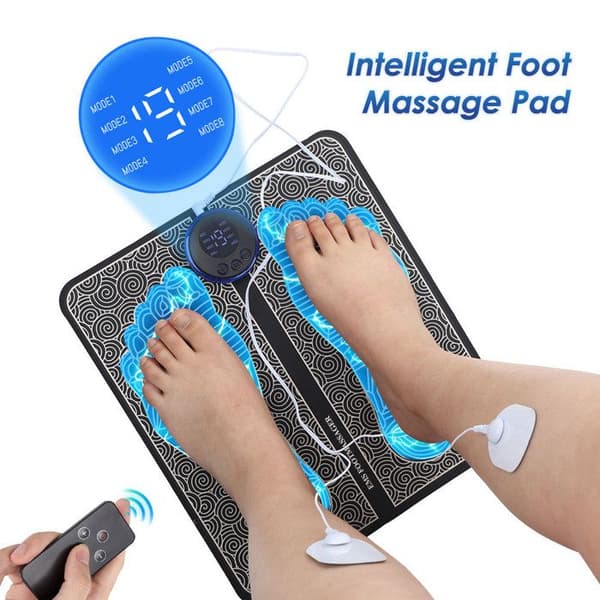 TD® Smart Foot Massager EMS Akupunkt Puls Fot Massage Pad Pedikyr Maskin Fotkudde Port