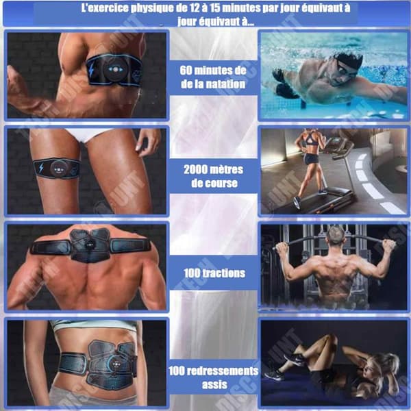 TD Elektrostimulator Muskel 6 stycken 6 lägen 10 nivåer USB Massageapparat Massagekudde Välbefinnande Hemelektronik Skönhet