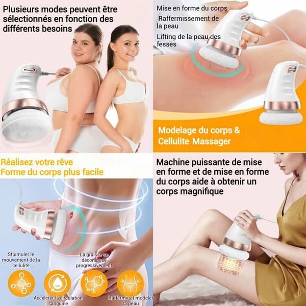 INN Massager 25W Bärbar elektrisk Massager med 6 tvättbara kuddar Professionell elektrisk massager för magen skinkor Ben