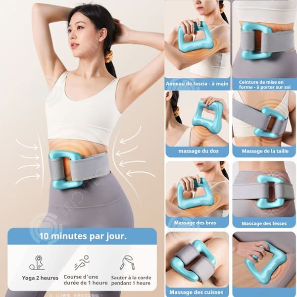 INN Muskelmassage 15w justerbar på 5 hastigheter kan massera hela kroppen, midjeband på 1,5m, vibrerande massage ring, uppladdningsbar