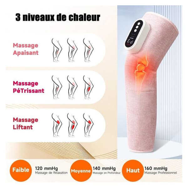 INN Benmassageapparat 66x58 cm benmassageapparat 3 intensiteter och 3 tryckmassagelägen massagekudde rosa