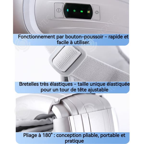 INN Ögonmassör 5 lägen Konstant värme Bärbar Fällbar Bluetooth Musik Hudvänlig ögonmassör med värme