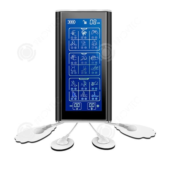 INN Muskelstimulator LCD-skärm IPX4 Typ-C med 36 lägen och två kanalers elektro-stimulator massagekudde massageapparat