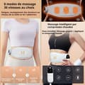 Miniatyrbild 4 av 4: INN Värmande massör med vibrationer och mikroström för midjan, EMS abdominalträningsutrustning med LED-display, 8 lägen, vit