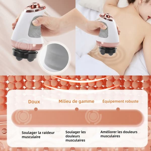 INN Anticellulitmasseur 28w 15x9cm vibrerande multfunktionell bärbar kroppsmasseur med 4 massagehuvuden 3 fodral i t