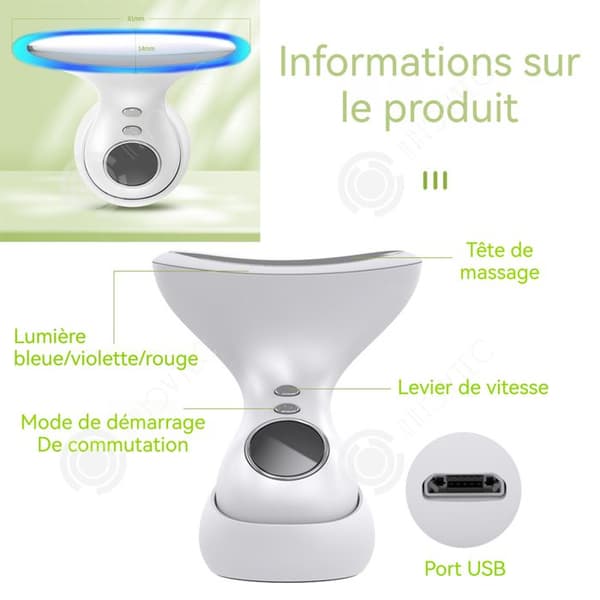 INN Bitar Skönhet Välbefinnande Skönhetsaccessoarer Hushållsapparater Skönhetsanordning 4 Läge 3 Ljus Intelligent Värme Massage