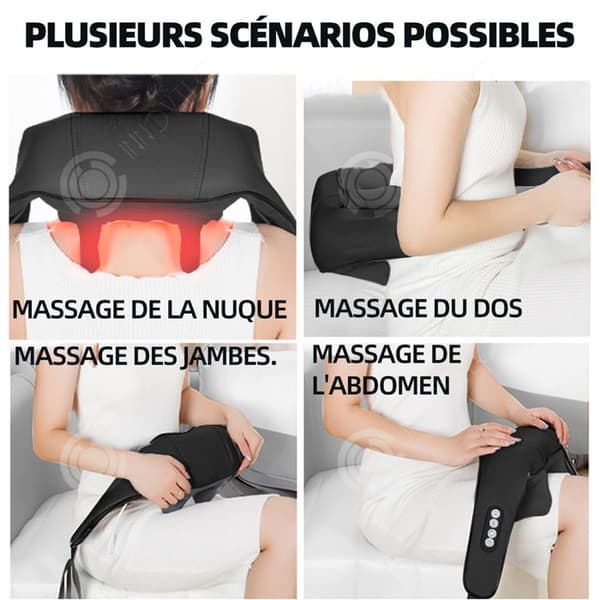 INN Cervical Massager 2000mah Uppvärmningsvibration Nack Massager med 3 intensitetsnivåer Flera lägen Elektrisk Nack Massager