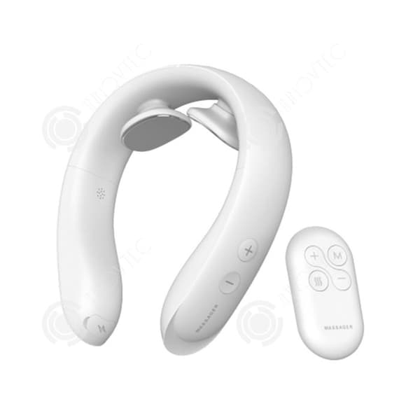 INN Cervikal massageapparat 800mAh typ-c uppvärmande nackmassager med fjärrkontroll och 15 justeringsnivåer och 6 lägen och röstmeddelande