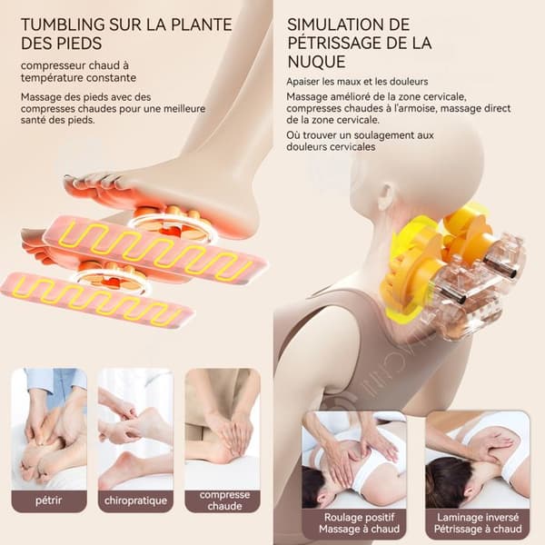 INN Massagemadrass 9 hastigheter 9 lägen Multifunktionell cervikal massager Midjemassagekudde Elektrisk massagestol