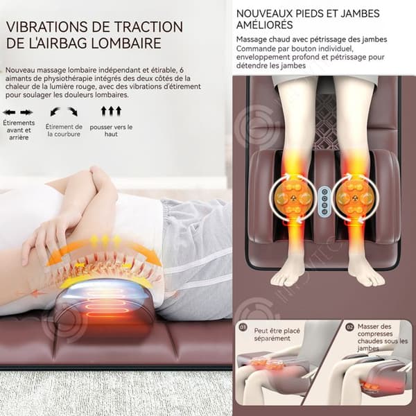 INN Massagemadrass 9 hastigheter 9 lägen Multifunktionell cervikal massager Midjemassagekudde Elektrisk massagestol