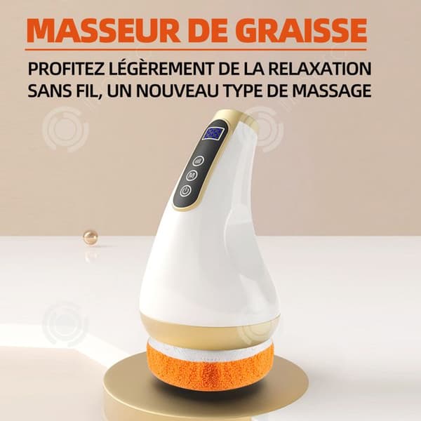 INN Massager 12 vibrationslägen sladdlös elektrisk massageapparat för bukben med 3 tvättbara dynor och 3 massagehuvuden