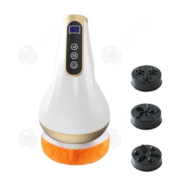 INN Massager 12 vibrationslägen sladdlös elektrisk massageapparat för bukben med 3 tvättbara dynor och 3 massagehuvuden
