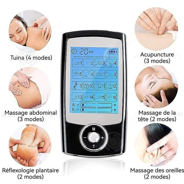INN Hemmassageapparat 16 massageprogram 20 intensitetsnivåer simulerad ryggmassage muskelmassage uppladdningsbart batteri