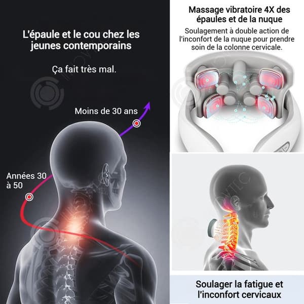 INN Masseur 6 lägen 15 hastigheter startar med ett enkelt tryck på en knapp lätt och bärbar mikroelektrisk impuls massör för nacke