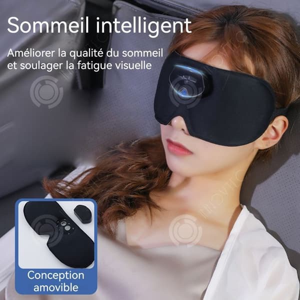 INN Ögonmassageapparat 350mAH med 4 hastighetsinställningar Värmemask för ögonmassage Förbättra sömnen Andningsbar och bekväm