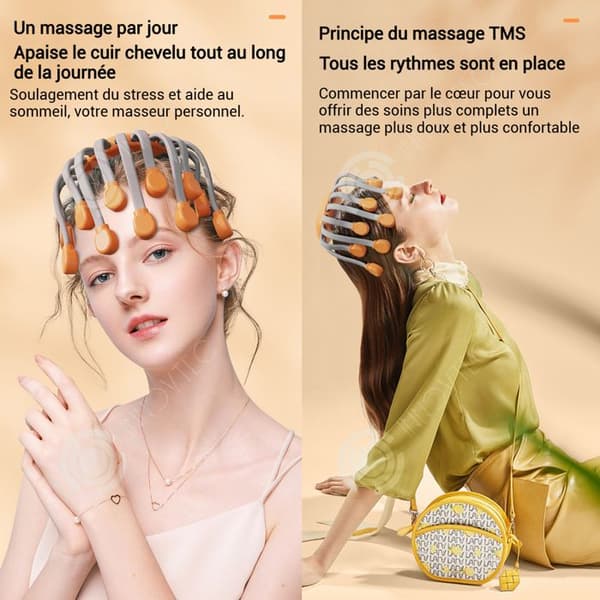 INN Huvudmassör bläckfisk allt inkluderat massage 20 punkter 5 lägen 3 intensitetsnivåer Sömnhjälp och stresslindring