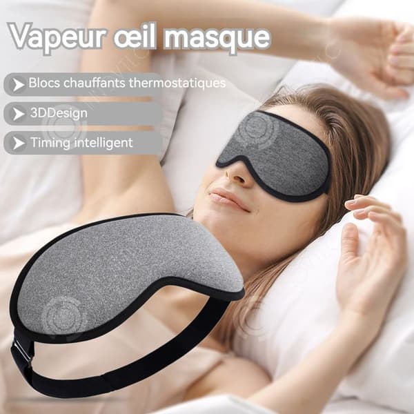 INN Ögonmassageapparat 1800mAH 21x9 cm Mask för ögon med varm ånga för hemmabruk 3 värmenivåer Timer switch