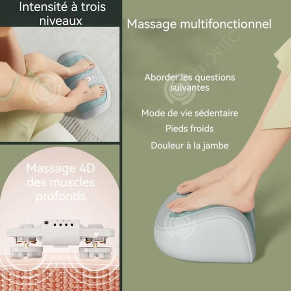 INN Fotmassage 33x10,5x22cm 3 intensitetsnivåer Värmebehandling med röd ljus av dubbel frekvens Knytmassagesimulator