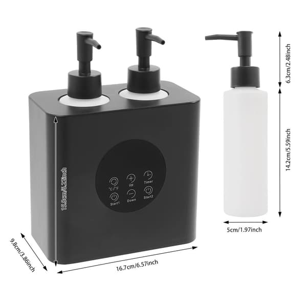 Massageolievarmer, Dobbeltflaske Design, Hurtigopvarmningsteknologi,sort
