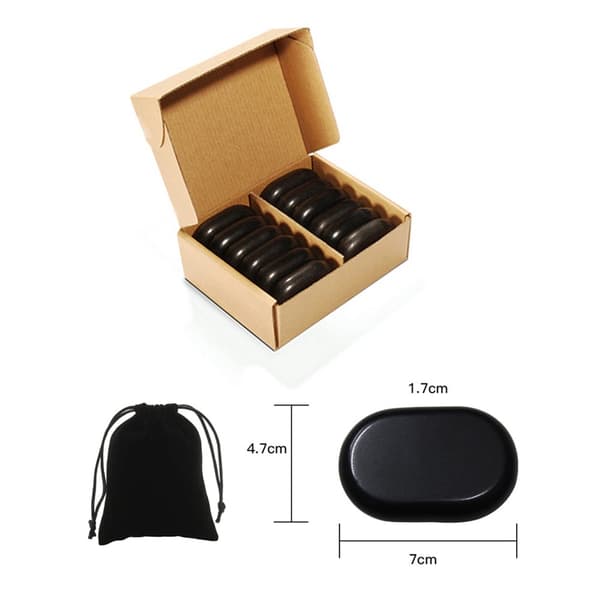 Massagestenar Hot Stone 12-pack – Liten Stenuppsättning för Avkopplande Massage och Terapi