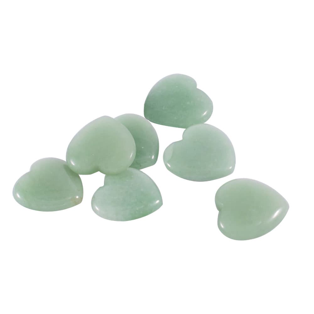 Kristallhjärta av Grön Aventurin 2cm - 7 stenar