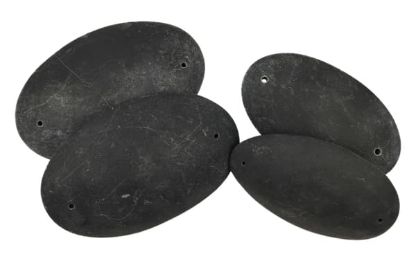 Massageverktyg Sten - Ovala med Hål - 4 Pack