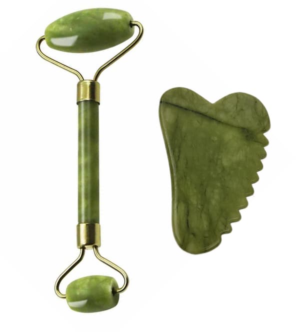 Gua Sha Massage Kit Stor Roller med Taggig Sten