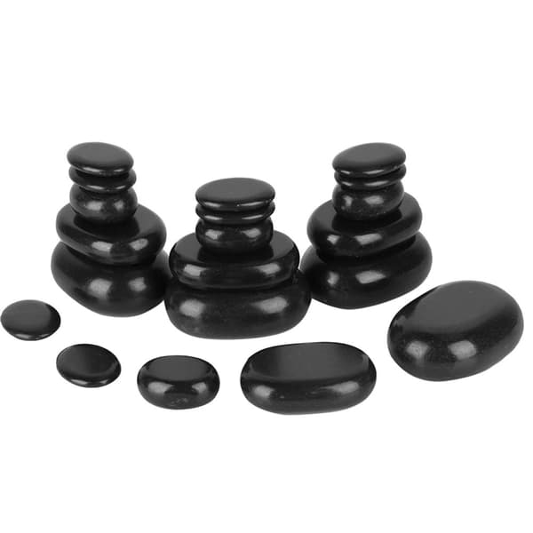 Basalt Spa Stenar, 20-Pack, Naturlig Värmebevarande,20 stycken