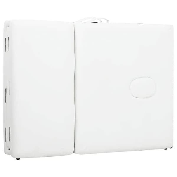 vidaXL Cremefarvet sammenfoldeligt massagebord med aluminiumsstel,4 zoner