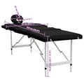 Miniatyrbild 7 av 9: vidaXL Hopfällbar massagebänk med 4 sektioner aluminiumram svart