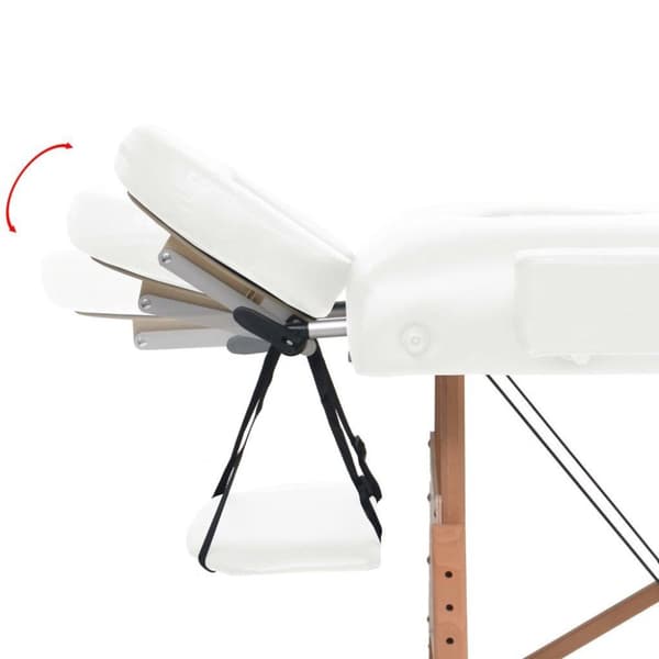 vidaXL sammenfoldeligt massagebord 2 zoner 10 cm tyk hynde hvid